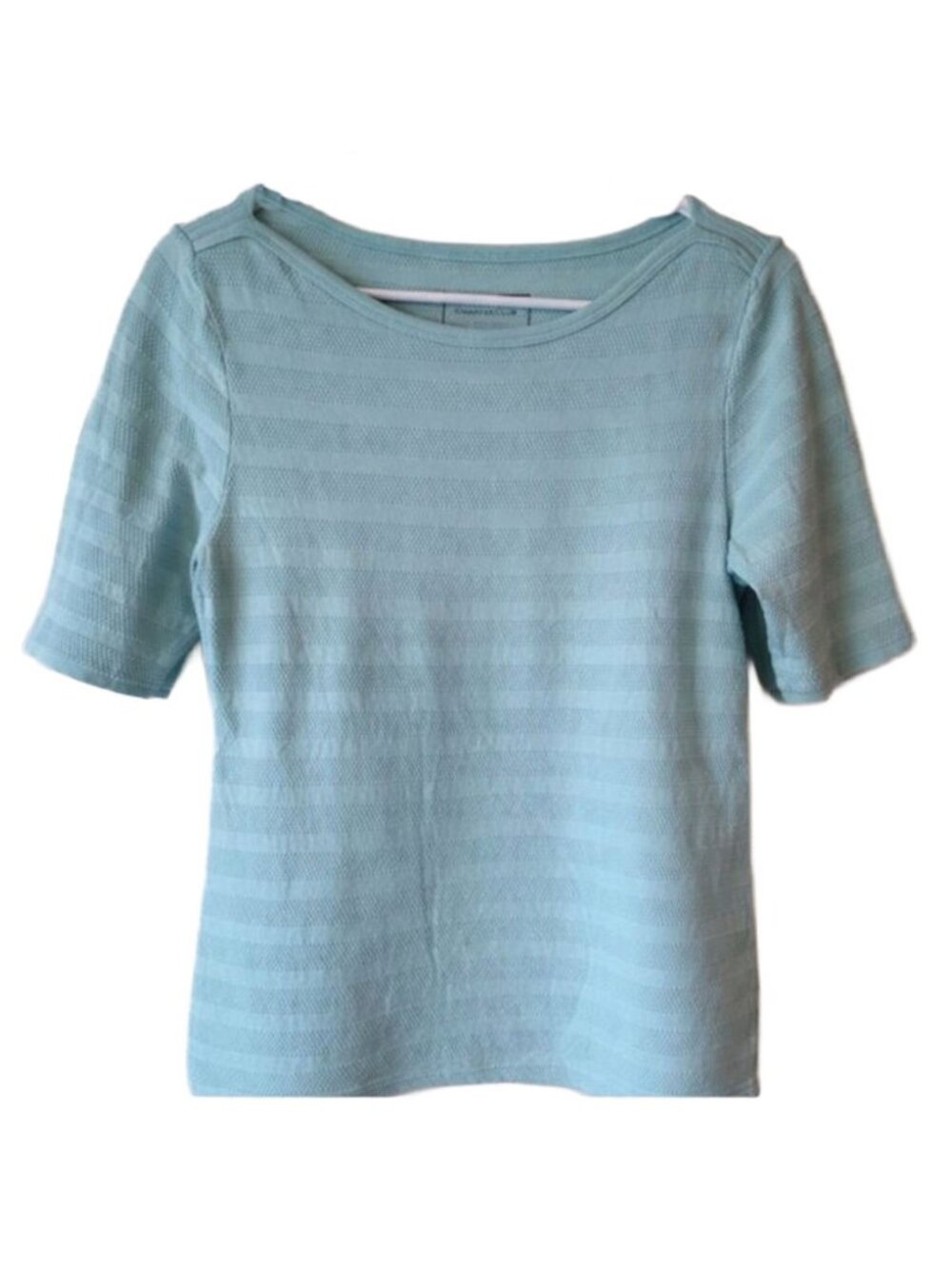 Charter Club Tee Womens Size M Teal Short Sleeves Cotton Great Used Condition
